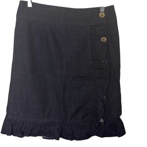 Leifsdottir Anthropologie Denim Ruffle Skirt Blue 8